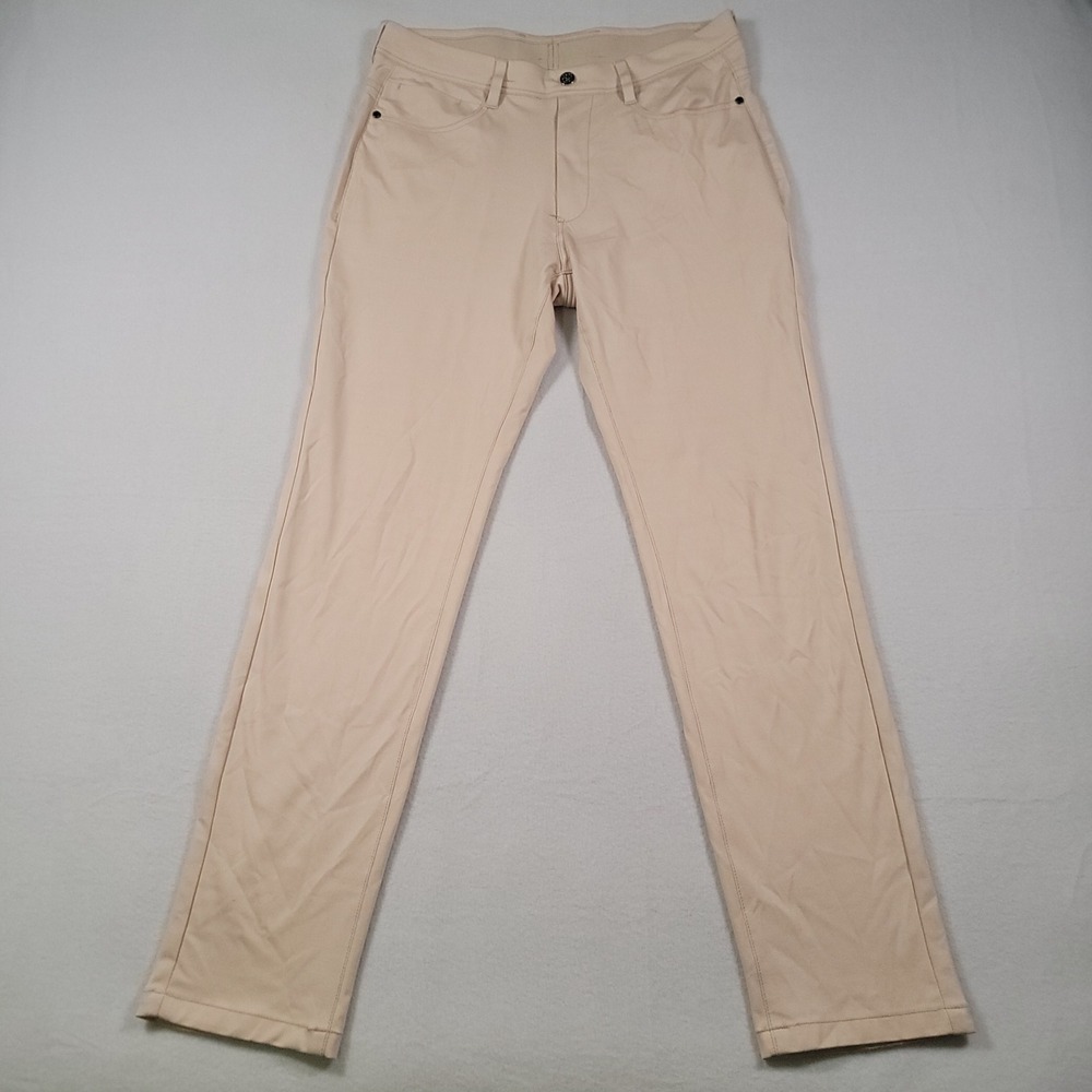 Collars & Co Velocity Performance Pants Mens 32x32 Beige Slim Nylon Blend Golf - Picture 2 of 13